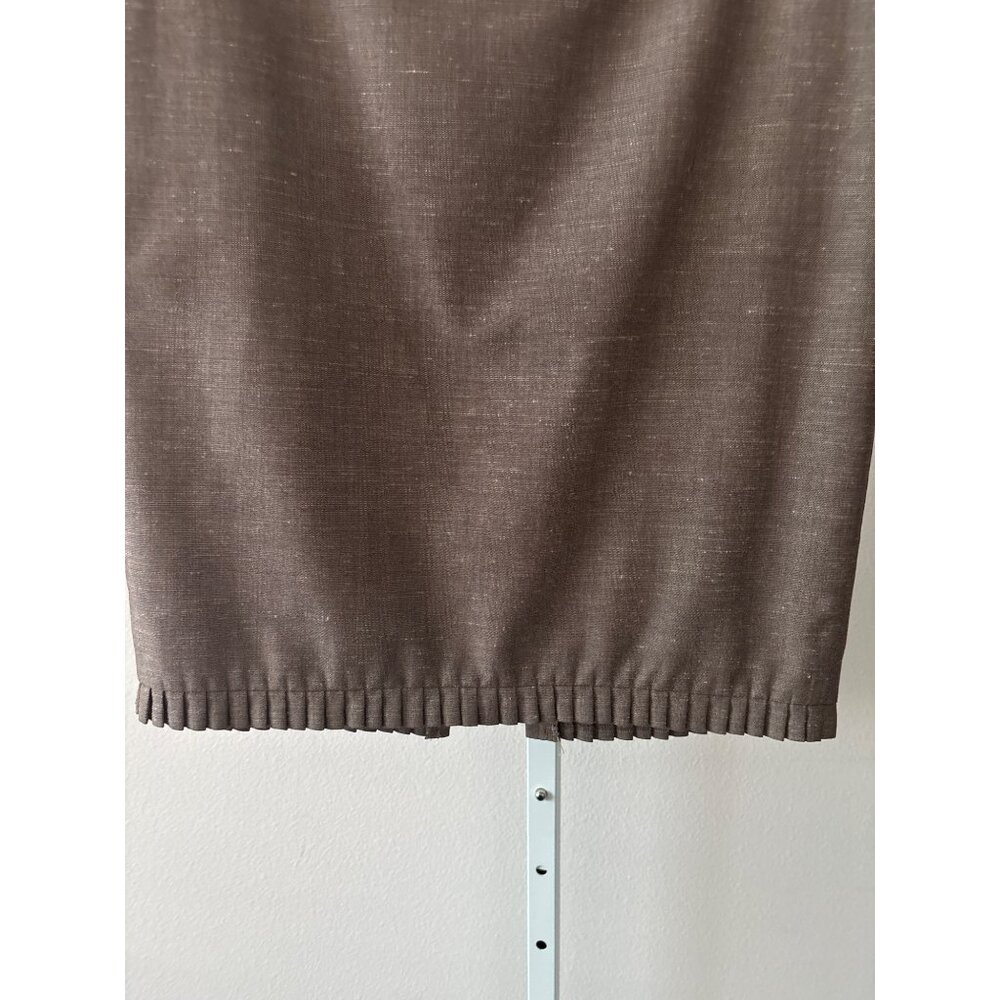 Quiet Luxury Tailored Skirt 8 by Classiques Entier Pleated Hem Rayon-Linen Blend - Picture 8 of 11